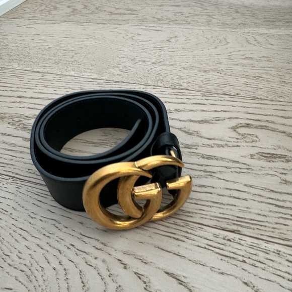 GUCCI Wide leather belt with Double G buckle - Picture 8 of 10